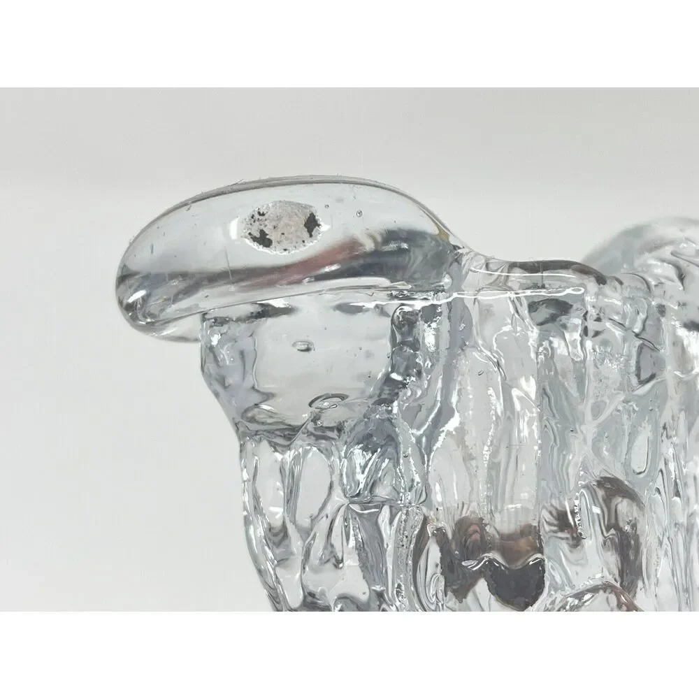 Swedish Art Glass Tree Stump Candle Sticks Holders Clear MCM Vintage 5